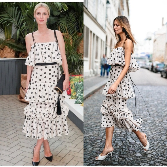 Johanna Ortiz Dresses & Skirts - $1300 Johanna Ortiz  Florence  Baker Polka Dot Tiered Ruffled  Straps Dress S 4